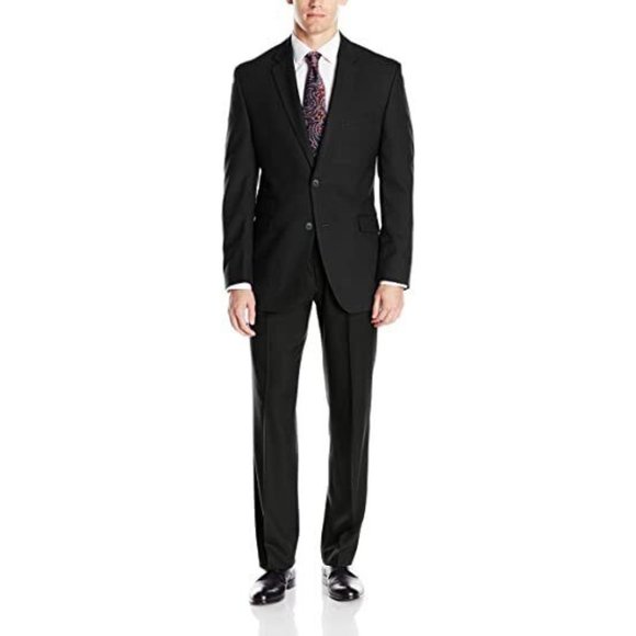 Perry Ellis Other - NWOT $395 Perry Ellis Men's Black Slim-Fit 2-Piece Suit Jacket 48L Pants 43Wx34L